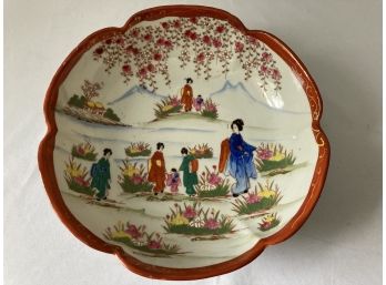 Hand Painted With Asian Theme Bowl