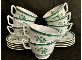 Copeland Spode Green Tea Cups - Fine Stone Spode's Gloucester