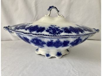 Clarence Flow Blue By Grindley Oval Covered Dish