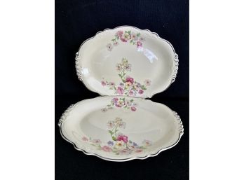 Homer Laughlin Virginia Rose Oval Dishes (2)