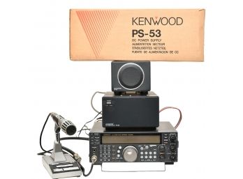 Kenwood TS-570S Transceiver Kenwood PS-53 Power Supply With Microphone MS-20, Kenwood SP-23