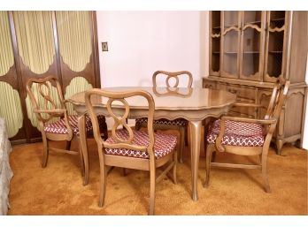 Mid-Century Dining Table With Four Upholstered Chairs