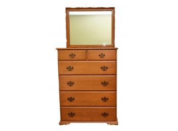 The Beals Maine Rock Maple Tall Dresser With Scalloped Edge Mirror