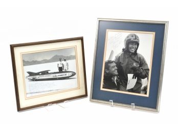 Craig Breedlove And Alex Tremulis Gyronaut X-I Authentic Autographed Framed Photographs