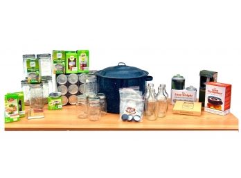 Collection Of Ball Mason Jars, Bottles, Lids, Fermenting Weights And More!