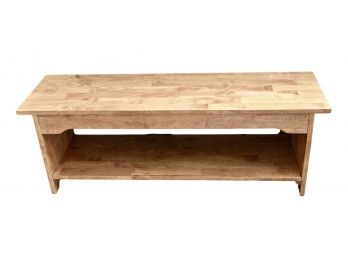 Wood Bench With Lower Shelf