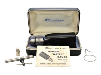 Waters MFG Torque Watch Gauge Model 940-2 With Original Case And Operating Instructions