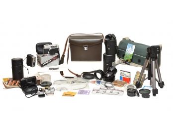 Konica Camera C-35, Olympus Stylus 35mm, Collection Of Lenses, Cases And More!