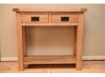 Oak Wood Two Drawer Hall/Console Table