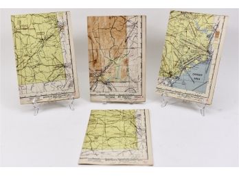 AAF Aeronautical Chart Maps Signed And Dated 1944 - 1945 Of Mountains In The United States