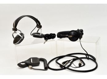Kenwood Communications Headphones HS-5, Heil HC-4 Headphones And Kenwood Dynamic Microphone