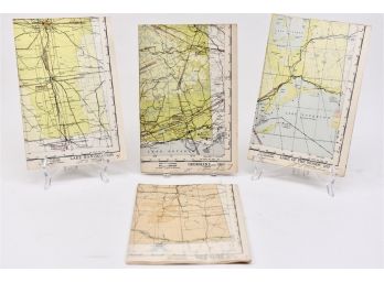 AAF Aeronautical Chart Maps Signed And Dated 1944 - 1945 Of Canada To The United States
