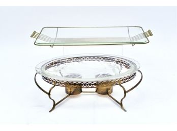Mid-Century Pyrex Warming Dish And Serving Tray