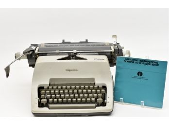 Olympia 50M Excellence Vintage Typewriter With Original Operating Instructions