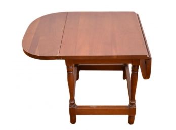 Vintage Oval Wood Drop Leaf End Table