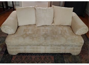 2 Of 2 Beautiful Design Pattern Cream Natural / Sofa With 3 Pillows & Zippered Main Cushion Cover For Cleaning