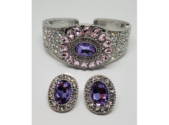 Stunning Crystal Bracelet & Matching Earrings