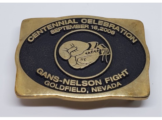 Rare Anacortes Brass Works Joe Gans Vs Oscar Nelson Fight 1906-2006 Belt Buckle