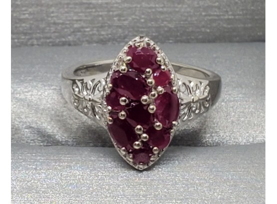 Moroccan Ruby Ring In Platinum Over Sterling