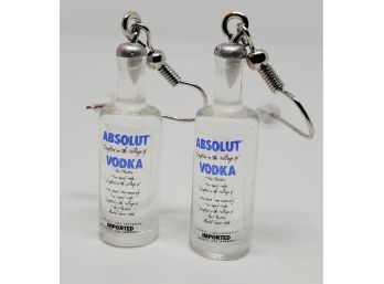 Really Cool Absolute Vodka Bottle Earrings