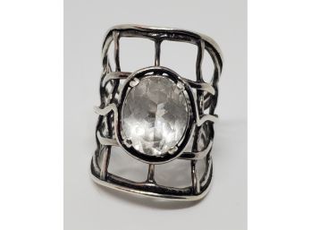 Sterling Silver Ring With White Cubic Zirconia