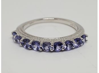 Tanzanite Ring In Platinum Over Sterling Silver
