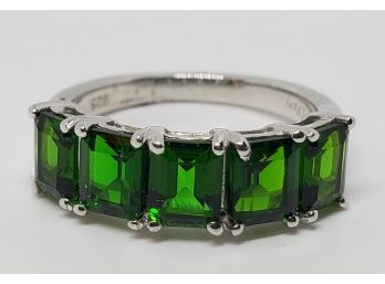 Beautiful Russian Diopside Ring In Platinum Over Sterling