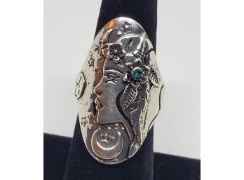 Cool Ring With Face Profile Marked S925