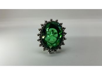 Gorgeous Large Russian Chrome Diopside Sterling Silver Ring