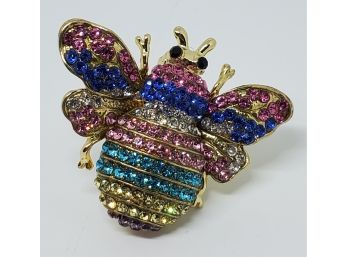 Beautiful Multi Color Austrian Crystal Bee Ring Watch