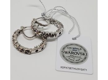 Inside Out Hoop Earrings In Platinum Bond Brass & Swarovski Crystals