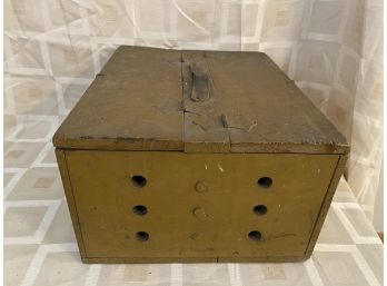 Early Wooden Fishing Box