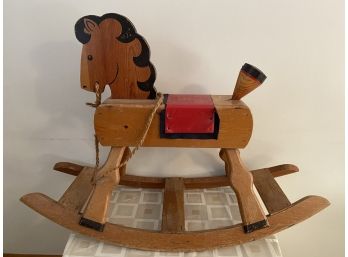 50s Childrens Wooden Rocking Horse