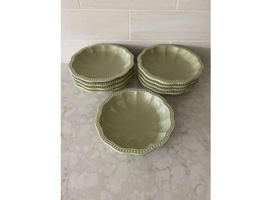 Set Of (9) Green Bowls By Open Invitation