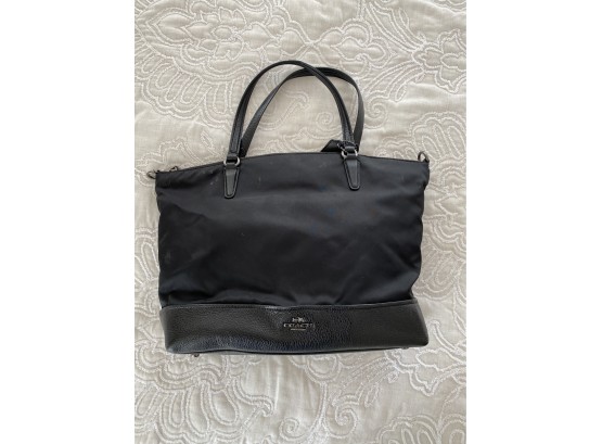 Black Coach Zippered Tote            -Downstairs DD