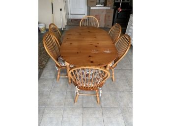 Oval Pine Table & 6 Chairs