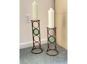 Lot Of 2 Partylite  Candle Holders With Candles