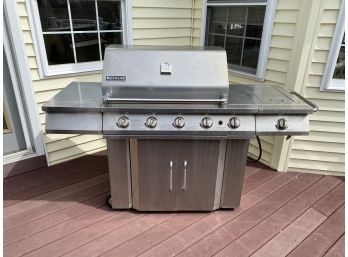 Large Jenn Air Stainless Steel Grill With Side Burner