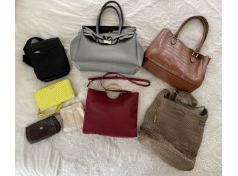 Large Lot Of 8 Pieces   - Purses , Etc.            Downstairs  EE