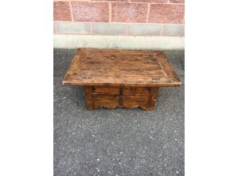 Estate Fresh Antique Chinese Wood Table With Wax Seal