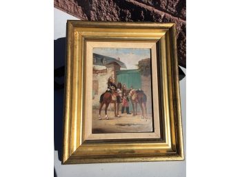 Marcella Walker (1872-1901) Listed Artist Oil On Board Painting In Antique Gold Frame, Incredible Piece