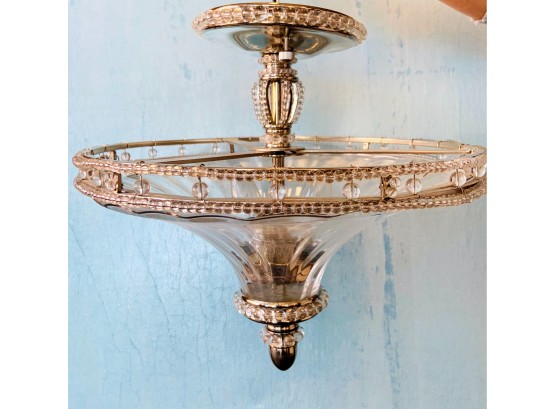 Semi Flush Mount With Glass And Beads