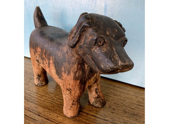Vintage Wood Dog-Great Detail & Patina