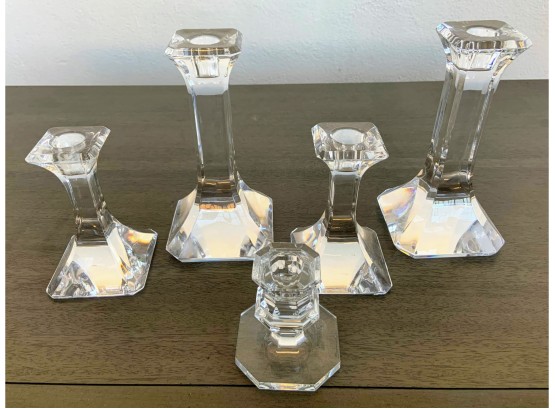 Crystal Candlestick Grouping (Orrefors And Baccarat)
