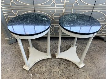 Pair Of Marble Top Side Tables