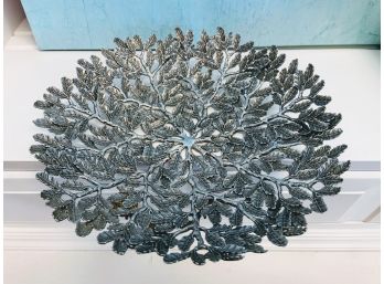 Sculptural Metal Bowl - Floral And Leaf Motif
