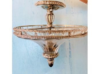 Semi Flush Mount With Glass And Beads