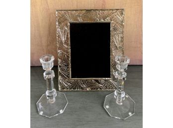 Frame And Riedel Candlesticks