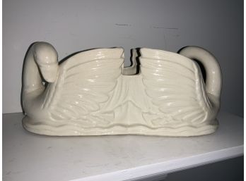 Vintage Double Swan Ceramic Planter