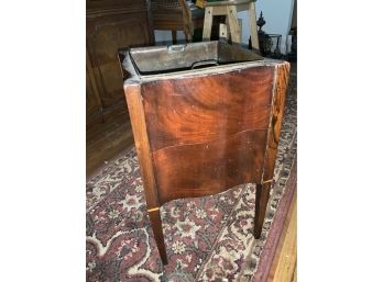 Antique Wood Copper Lined Tall Planter